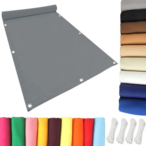 Toldo Vela de Sombra Impermeable 1 x 3.8 m Toldo Vela Rectangular, Camping Sombra Paño Impermeable a Prueba de Viento Protección UV para Exterior Terraza Patio Jardín, Gris Claro