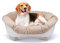Ferplast Panier Chien Panier Chat avec Coussin, Lit pour Chien et Chat Lavable, Corbeille en Plastique Recyclé, Lit sureleve Chien Petit, Respirant Antidérapant, Sofa' Throne 73 x 55 x h 32 cm, Blanc