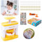 Qivine Buttonmaschine Abzeichen Button Maker, DIY Macher Maschine Buttons Selber Machen, Badge Press Machine für Personalisiertes Abzeichen inkl. 24 Kunststoff Button Teilen und Kreisschneider