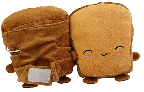 Sosoport 4 Paare USB Beheizbare Handschuhe Handwärmer Fäustlinge Handwärmer Süß Winterhände Warme Handschuhe Handwärmer in Brotform Tastatur Handwärmer Karbonfaser Und Kaninchenfellstrick