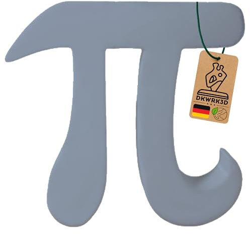 Pi Symbol Skulptur - Mathematik Zeichen - Schreibtisch Dekoration zum aufstellen - Büro Deko - Mathe Physik - Mathermatiker - Physiker - Lehrer - Wohnzimmer Regal - Figur aus Kunststoff (Grau, L)