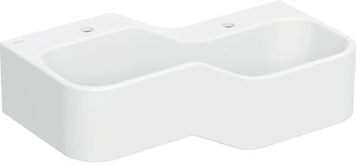 Geberit Bambini jeu et lavabo, L:90cm, 2 places de lavage, bassin plus profond à droite, sans trop-plein, 502.974.00.1, Couleur: blanc alpin