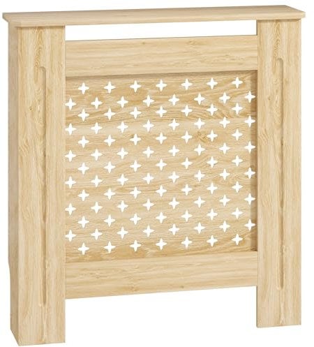 HOMCOM Cubre Radiadores Cubierta para Radiador de MDF 78x19x82 cm Cubreradiador para Salón Dormitorio Pasillo Roble