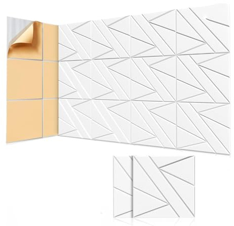 Qussedser 8 Pack Self-Adhesive Soundproof Wall Panels,12x12x0.47In Sound Proof Foam Panels for Home Studio Office Decor White