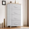 YITAHOME Kommode,Kommode mit 4 Schubladen,Schrank,Stoffschubladen mit Griffen,Metallgestell,Dauerhaft,Hellgrau