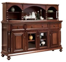 YCCHAH Sideboard Buffet Cabinet Wooden Sideboard Double Layer Tea Cabinet Storage Living Room Tableware Cabinet Kitchen Storage Cabinets