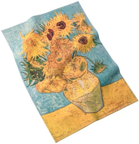 MuseARTa Geschirrtuch aus Baumwolle mit dem Gemälde Vase with Twelve Sunflowers des Künstlers Vincent Van Gogh in der Größe 40x60cm, KT-VG-VS