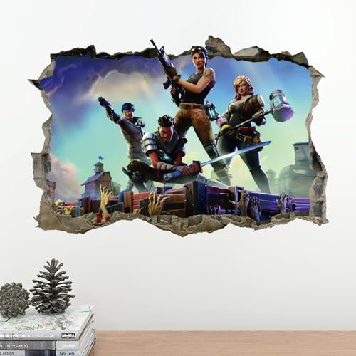 Game 3D Wall Sticker Fort Wandtattoo Kinderzimmer, Babyzimmer Wandaufkleber Wandsticker, Kinderzimmer Deko für Mädchen & Jungen, Wandtattoos für Schlafzimmer & Kinderzimmer Deko