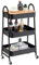 K AKTUAL Carrito Auxiliar con Ruedas, Carrito de Cocina con Tapa Bambú con 3 Ganchos,Carro Organizador almacenaje, 44x32x80cm. Ideal para baño, Cocina, salón, Oficina y estetica. Color Negro.