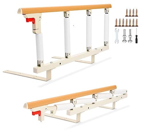 MINENICE Bettgitter Klappbar für ältere Erwachsene,Bettgitter für Senioren,Rausfallschutz Sicherheits Bettschutzgitter,Bettgeländer Krankenhaus,Geeignet Senioren Erwachsene Behinderte und Kinder