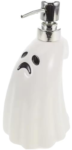 Halloween -Seifenspender, 400 ml 8 Keramik Ghost Handseife mit Pumpen -nachfüllbarer Lotionflasche für Küche und Badezimmer, Hand, Keramik