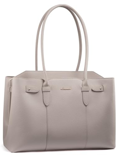 LOVEVOOK Handtasche Damen Groß, 15,6 Zoll Laptoptasche Arbeitstasche Elegant, Shopper Tasche Tote Bag Leder, Uni Schultertasche Wasserdicht Lehrertasche für Business Schule Büro