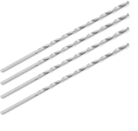 200 mm extra lange HSS-Bohrer-Set, 4 Stück für effektives Bohren in Stahl und Aluminium (2 mm)