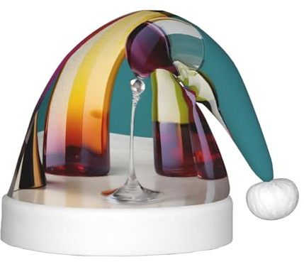 MyPiky Cocktailgläser und Weinflaschenloser Druck, Weihnachtselfe, 35,1 cm, Hut für Weihnachtsmann, Weihnachten, Feiertage, festliche Party, Geschenk, Dekorationen