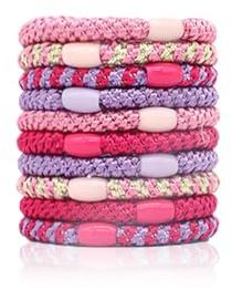 Haargummi Damen Set,Haargummi Original,haargummi Armband,Haarschonende Haargummis Mädchen (10 Rose)