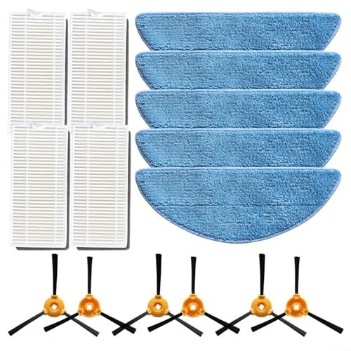Puupaa Piezas de repuesto para Cecotec para Conga M50, M50 para robot aspirador X-Treme, accesorios 5 cepillos laterales, 4 filtros HEPA, 5 paños de fregona