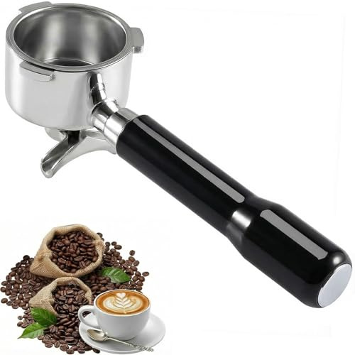 Siebträger 51mm für DeLonghi Dedica EC680, EC685, EC885 und Smeg, 3 Ohren | Edelstahl, Druckloser 18g-Filterkorb, Doppelauslauf für 2 Tassen, Zerlegbare Bauweise, Spülmaschinengeeignete Edelstahlteile