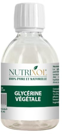 NUTRIXOL PARIS - Glycérine Végétale 50ml - 100% Pure et Naturelle Actif de soin Hydratant Lissant Assouplissant Base Adoucissante Préparation Cosmétique Maison.