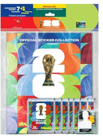 HARDCOVER Sammelalbum für die WM 2026 inkl. 7 Sticker-Tüten & 1 Special Sticker – Premium Sammelmappe für Fußball Fans – Hard Cover Album für Panini WM 2026