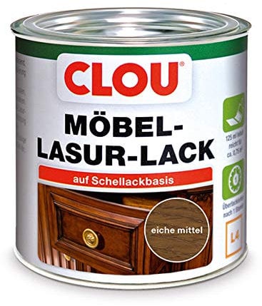 CLOU L4 Möbel-Lasur-Lack eiche mittel 0,125 Liter