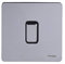 Schneider Electric Ultimate Screwless Flat Plate - Single Light Switch Double Pole, 20AX, GU2410BPC, Polished Chrome with Black Insert