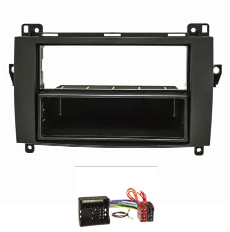 tomzz Audio 2434-017 Radioblende Set kompatibel mit Mercedes A (W169) B (W245) Sprinter (W906) Viano Vito schwarz mit Quadlockadapter ISO