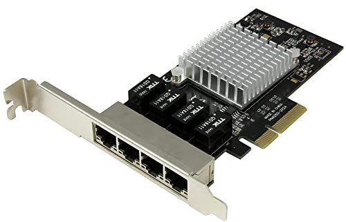 StarTech.com Carte réseau PCI Express à 4 ports Gigabit Ethernet avec chipset Intel I350-AM4 - Adaptateur NIC PCIe GbE (ST4000SPEXI)