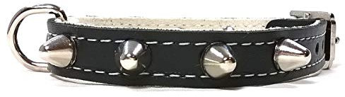 Superpipapo Collar para Perros de Cuero Negro - Diseño Original y Cómodo Hecho a Mano con Elegantes Tachuelas y Pinchos - Tallas para Perro Pequeño y Chihuahua, Mediano y Grande