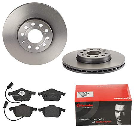 2 Bremsscheiben + Bremsbelagsatz Vorne von Brembo Innenbelüftet (1420-53619) Bremsensatz Bremsanlage Bremsen-Kit,Bremsenset, Bremsscheiben, Bremsbeläge, Bremsen-Set, Beläge, Bremsbelag,
