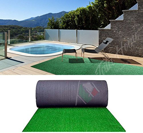 Tata Home Erba Sintetica Prato Artificiale Giardino Sintetico Calpestabile Drenante Antiusura e Resistente Altezza Filo 9 mm. Colore Verde Larghezza 100 cm Lunghezza 10 m