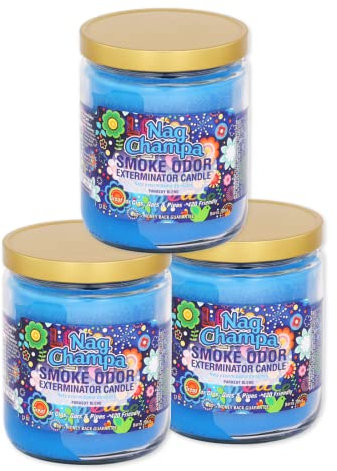 Smoke Odor Exterminator Nag Champa, Duftkerzen im Glas, 368 g, 3 Stück