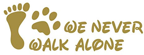 kleb-Drauf | 1 We Never Walk Alone | Gold - glänzend | Autoaufkleber Autosticker Decal Aufkleber Sticker | Auto Car Motorrad Fahrrad Roller Bike | Deko Tuning Stickerbomb Styling Wrapping