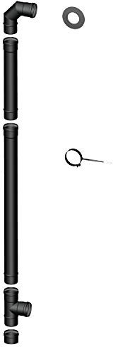 Fluetube.com La Canna Fumaria - Kit tubi BASIC per stufa a pellet Ø 80. Canale da fumo in acciaio inox AISI 316L verniciato nero opaco. Marcatura CE Made in Italy.
