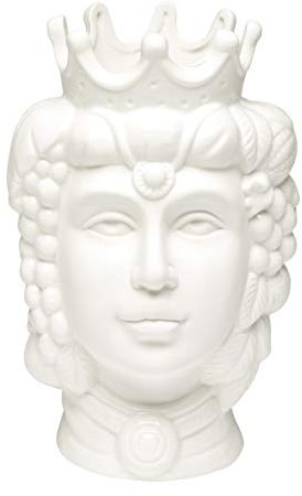 MONTEMAGGI Vase aus Dunkelbraun Königin Weiß Porzellan