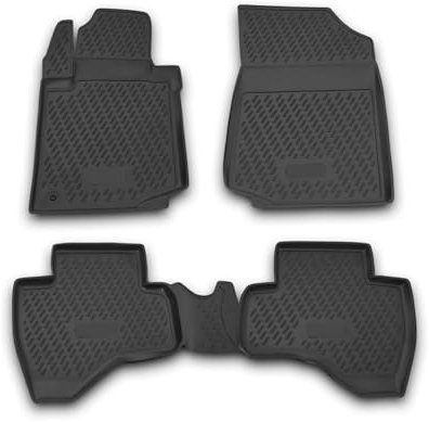 OMAC Gummimatten Fußmatten kompatibel mit Peugeot 107 2005-2014 TPE Automatten Schwarz