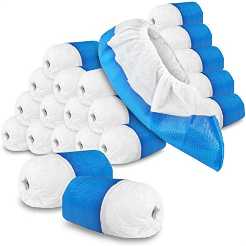 com-four® 150x Copriscarpe Riutilizzabili Premium - Calzari in Plastica con Suola Antiscivolo - Scarpa Extra Resistente e Impermeabile, Taglia Unica