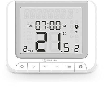 Salus RT520 Boiler Plus Compliant Programmable Room Thermostat, Wire Programmer with Large Display, White