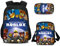 Boys Roblox Backpack with Lunch Box & Pencil Case, Girls Student Book Bag Kids School Backpack Laptop Backpack Teens Game Travel Bag (Style 1)
