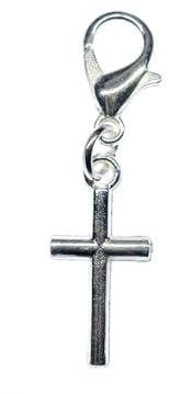 Miniblings Cross Charm Silver - Handmade Fashion Jewelry I Silver Hanger Gothic Punk Crosses Crucifix - Bracelet Wristlet Zipper Pull Pendant