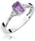 Damen Ring 585 14k Gold Weißgold echt Amethyst Edelstein Diamanten Brillanten