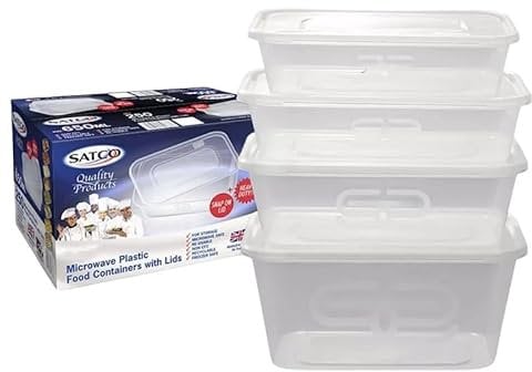 10 Pack Plastic Food Storage Containers - 750 ml Transparent Plastic Containers with Lids - Takeaway Containers - Leak Proof Freezer Storage Boxes (100, 750 ml)
