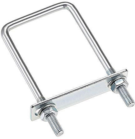 sourcing map Cuadrados U Pernos 2-3/4 (70 mm) Interior Ancho 160mm Longitud Carbono Acero M8 con Tuercas, Marco Placa, Redondas Arandelas 2 Conjuntos