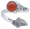 Ring 925 Silber Karneol orange roter Stein größenverstellbar Edelstein echt Silber Damen Sterling Silber Geschenk (MRV-149-16)