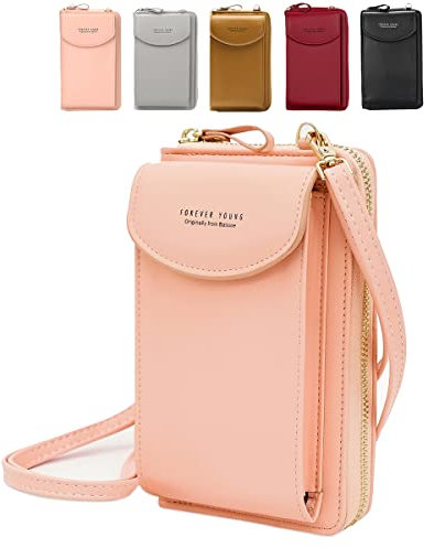 Damen Handy Umhängetasche, Leder Handytasche zum Umhängen mit Geldbörse Kartenfächer, Crossbody Umhängetaschen Geldbeutel Brieftasche Kleine Tasche Geschenke für Frauen zum Geburtstag Weihnachten