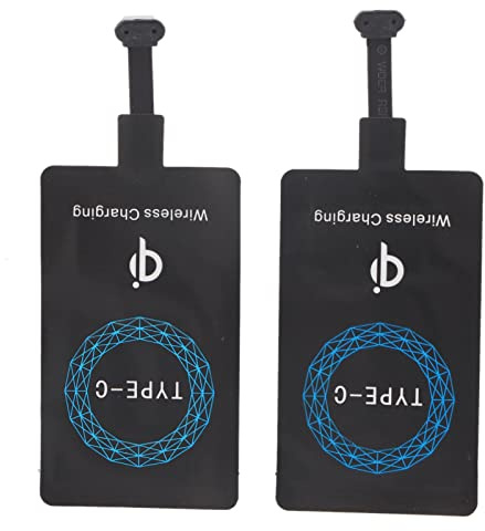 Qi Wireless Charger Receiver, Dünner Wireless Charging Receiver, Type C Wireless Charger Receiver für Android-Handys mit Selbstklebendem Aufkleber