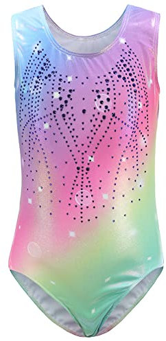 SEAUR - Kinder Turnanzug Mädchen Gymnastikanzug Ärmellos Klein Kind Trikot Gymnastik Tanzen Kleidung Ballet Yoga Kleid Klassisch 5-6 Jahre Mehrfarbig