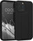 kwmobile Case Compatible with Apple iPhone 13 Pro Max - Case with Hand Strap and Stand Soft TPU Silicone Coating - Black