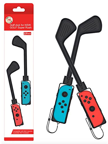 Aokicase Nintendo Switch Joy-Con Controller Accessories Mario Golf: Super Rush Mario Golf Club per Nintendo Switch, due confezioni, nero