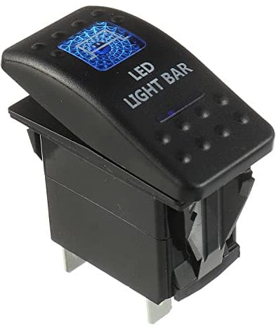 HUAREW 12V KFZ Beleuchtet Wippenschalter 5-poliger Licht Wippschalter Kippschalter Blau LED,für Autos,Armaturenbretter,Lichter (Bar Light)