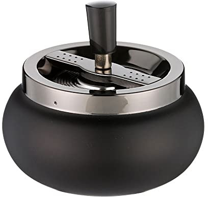 Angelo Schleuderaschenbecher/Drehascher schwarz/anthrazit-metallic, 13 cm